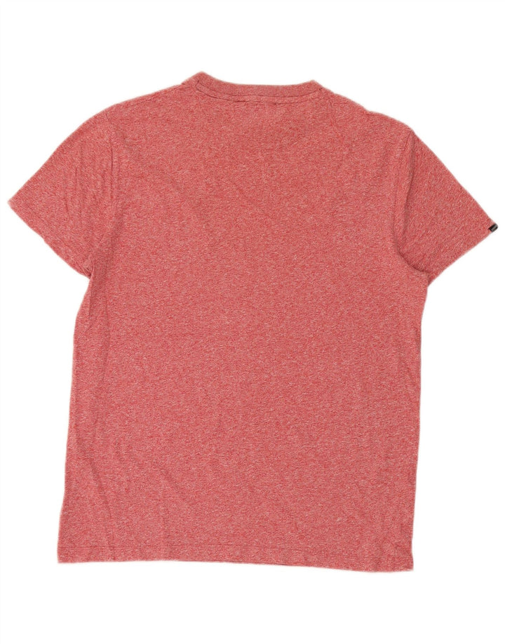 T-shirt da uomo Superdry Top in cotone chiazzato rosso medio