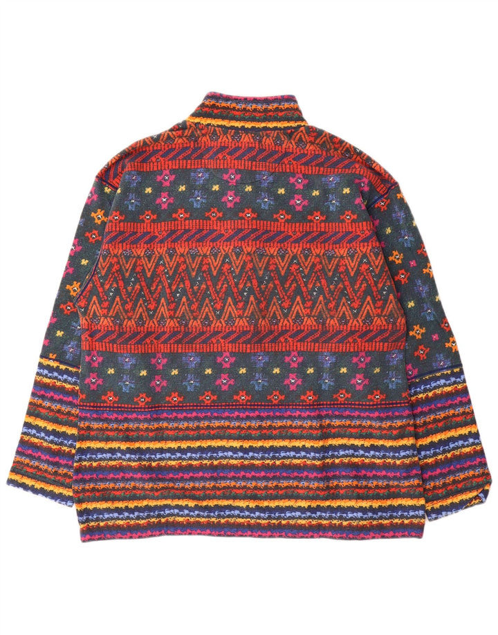 Meeting Felpa da uomo con collo abbottonato, maglione grande, a righe multicolori
