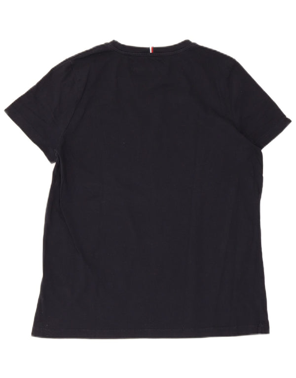 TOMMY HILFIGER T-shirt grafica da donna Top UK 12 cotone blu navy medio