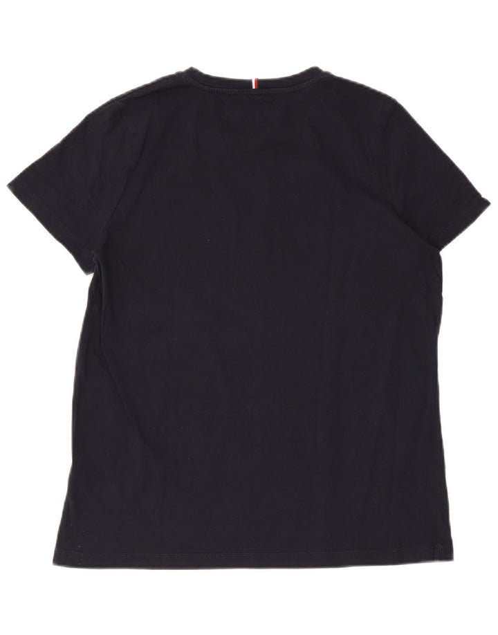 TOMMY HILFIGER T-shirt grafica da donna Top UK 12 cotone blu navy medio