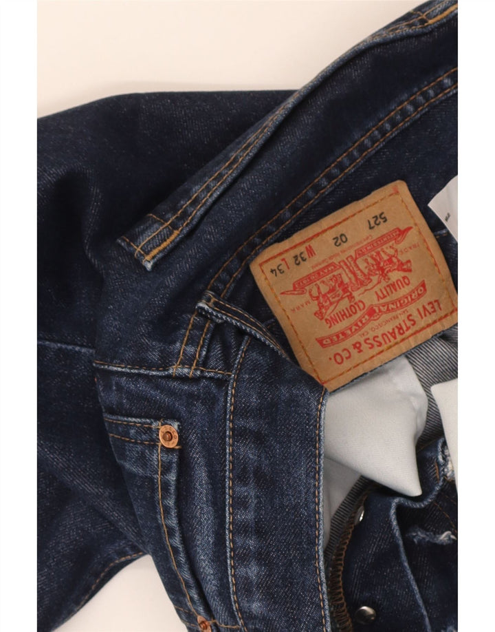 Levi's Uomo 527 Bootcut Jeans W32 L27 Blu Navy Cotone