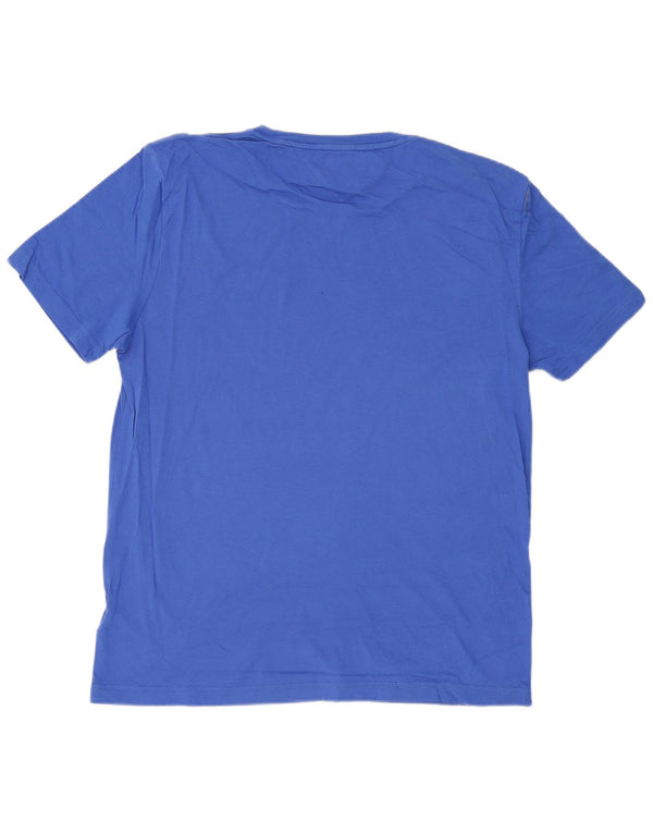 TOMMY HILFIGER T-shirt grafica da uomo Top 2XL cotone blu