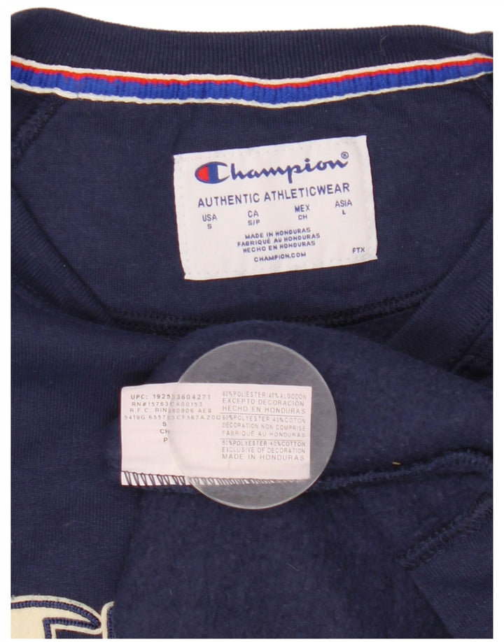 Felpa oversize con grafica da donna Champion UK 10 Small Blu Navy