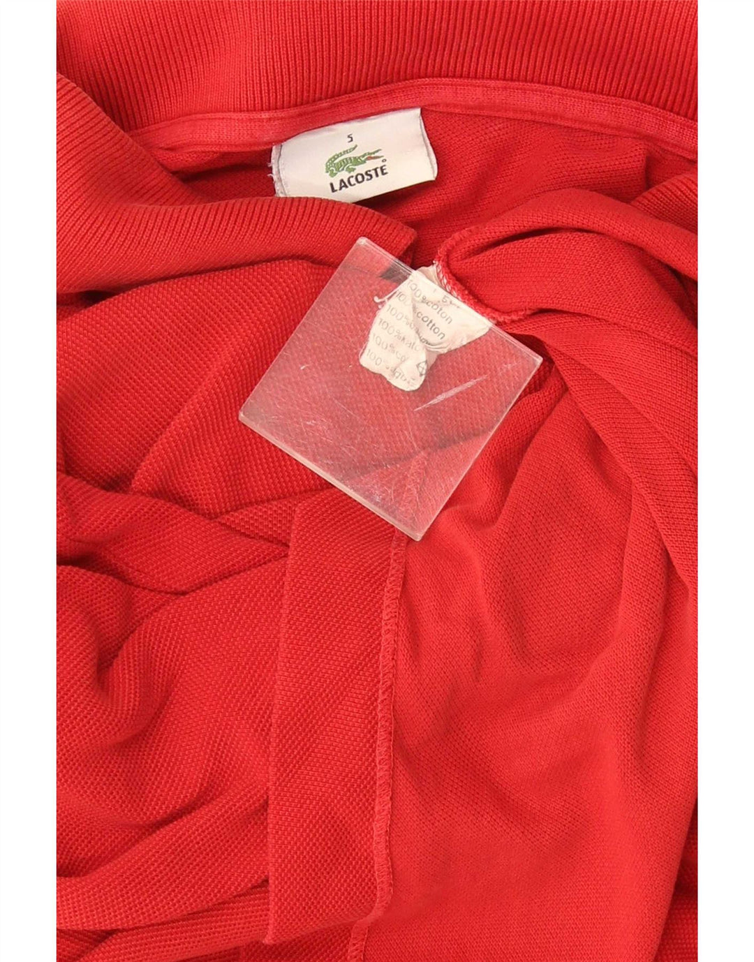 Polo da uomo Lacoste taglia 5 grande rossa in cotone classica