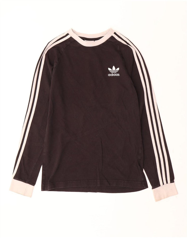 Top ADIDAS da uomo a maniche lunghe XS in cotone nero