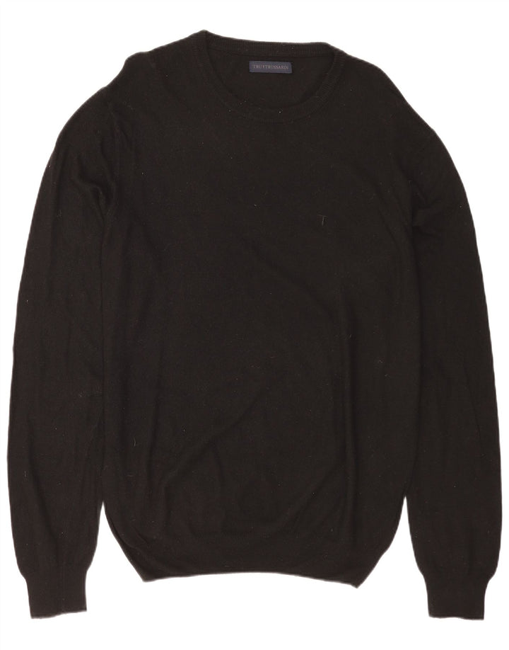 Maglione Uomo TRUSSARDI Collo a Barca Large Nero in Poliammide
