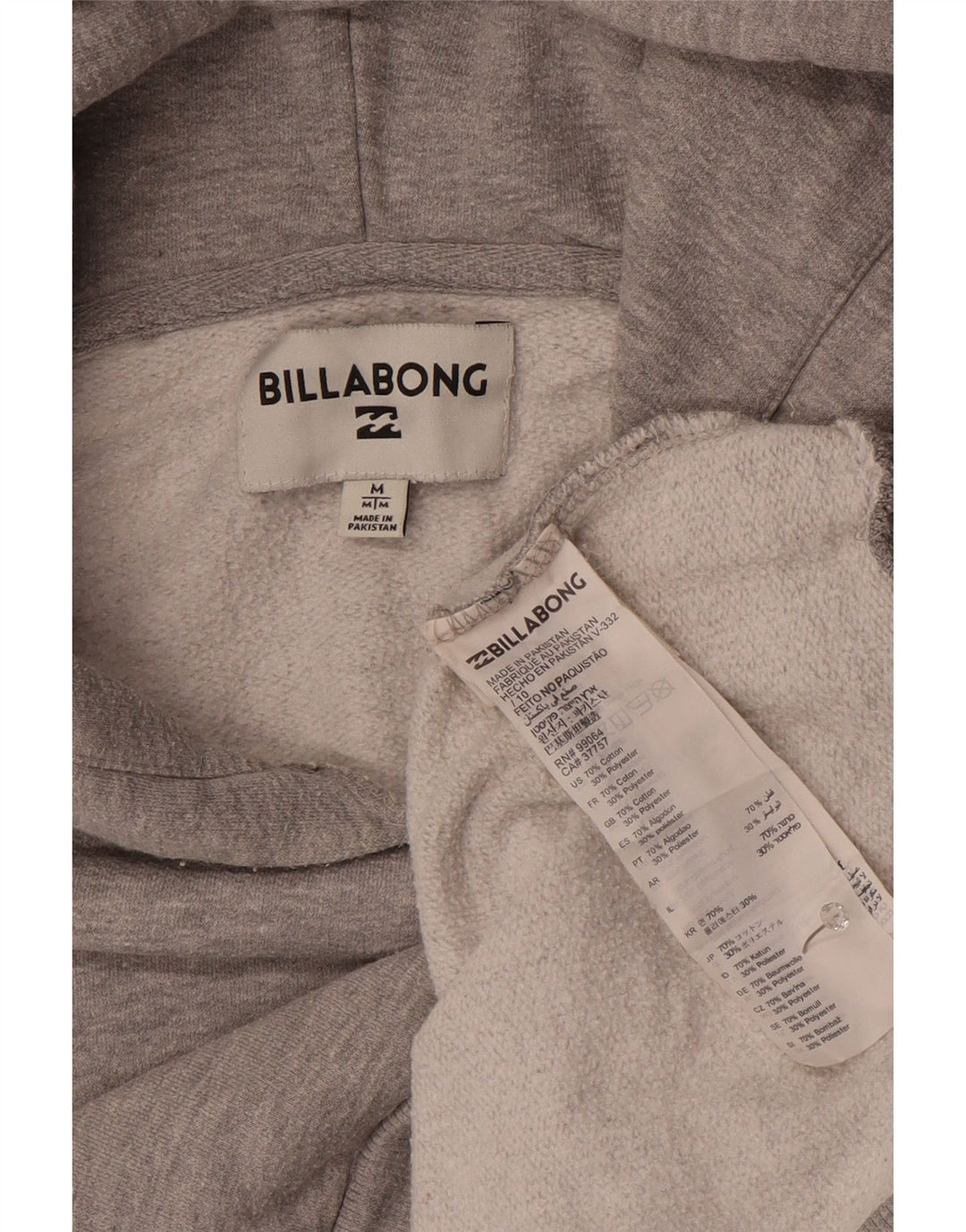 Maglione con cappuccio da uomo Billabong in cotone grigio medio