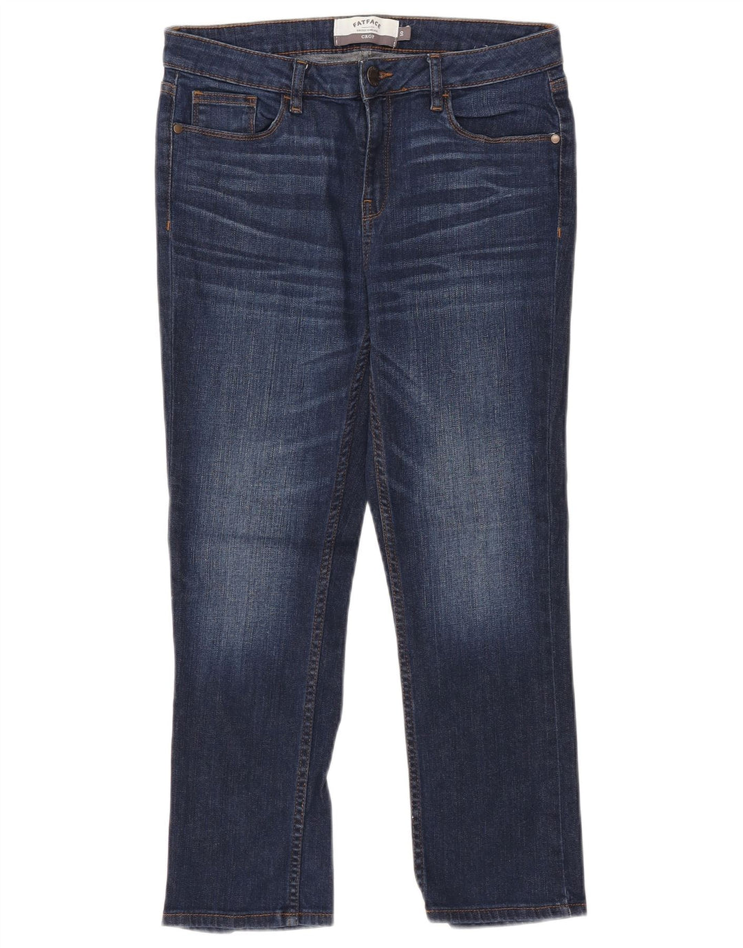 Jeans corti slim da donna Fat Face UK 10 piccoli W30 L24 cotone blu