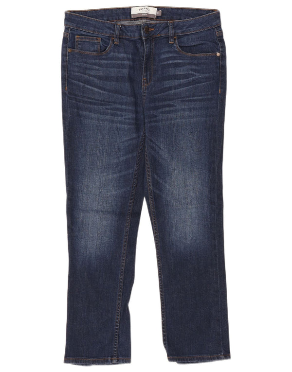 Jeans corti slim da donna Fat Face UK 10 piccoli W30 L24 cotone blu