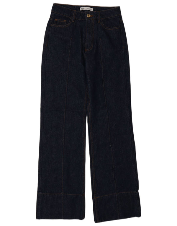 Jeans Zara da donna a gamba larga a vita alta EU 34 2XS W24 L32 Blu navy
