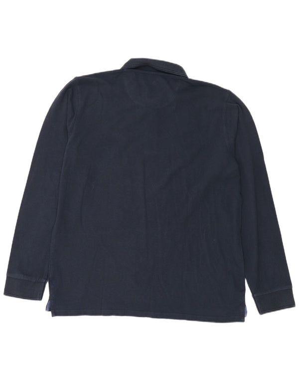 Polo da rugby da uomo a maniche lunghe Avirex 2XL cotone blu navy