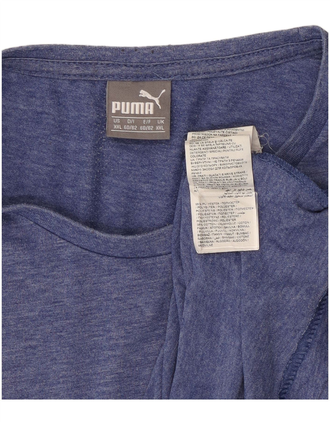 T-shirt grafica da uomo Puma Top 2XL poliestere chiazzato blu