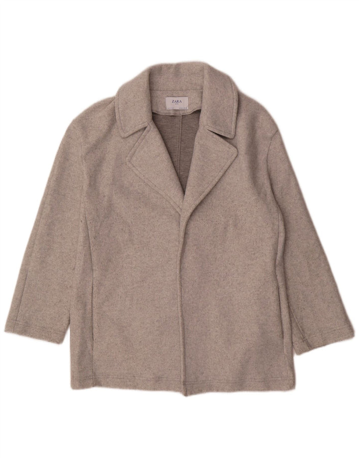 Giacca blazer aperta oversize da donna Zara UK 10 piccola poliestere grigio