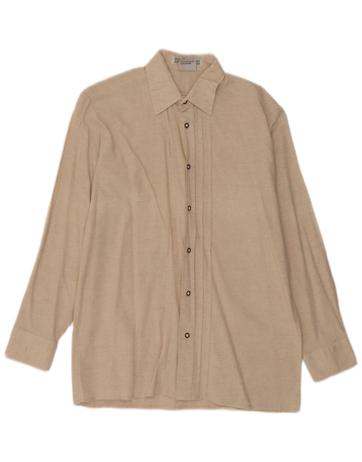 Camicia vintage da uomo taglia 40 in seta beige media