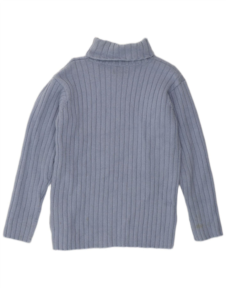 JIGSAW Maglione maglione a collo alto da donna UK 14 Lana blu medio