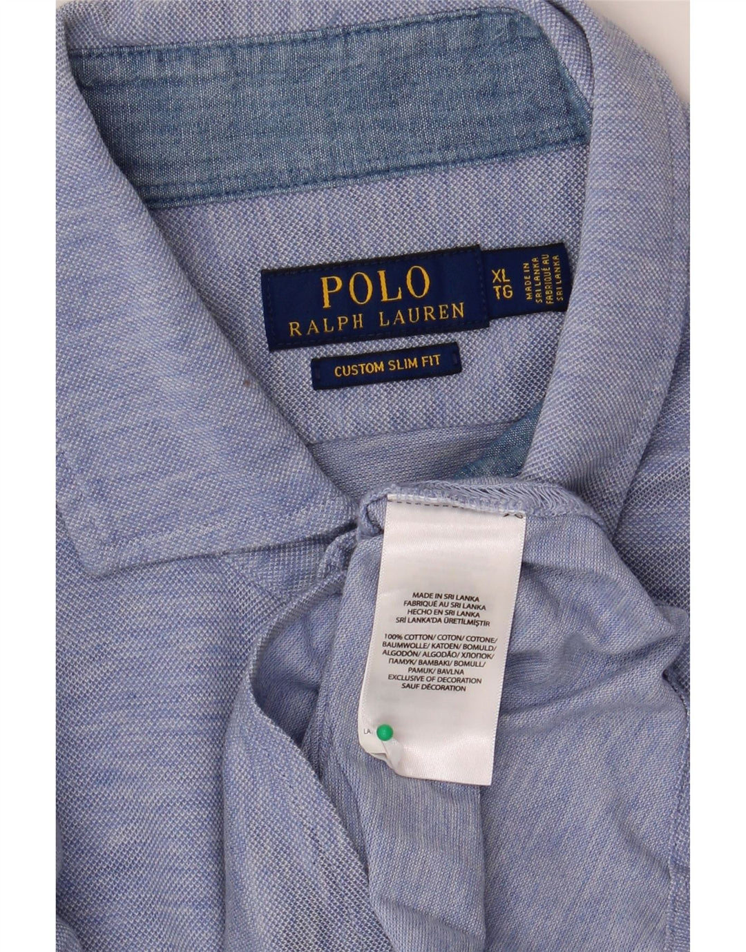 Polo Ralph Lauren Camicia a maniche corte slim fit da uomo XL in cotone blu