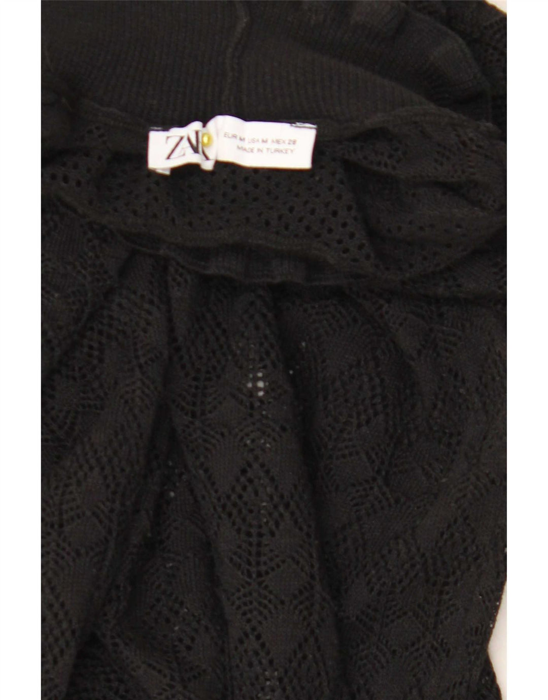 Maglione da donna Zara con collo dolcevita trasparente UK 12 medio nero