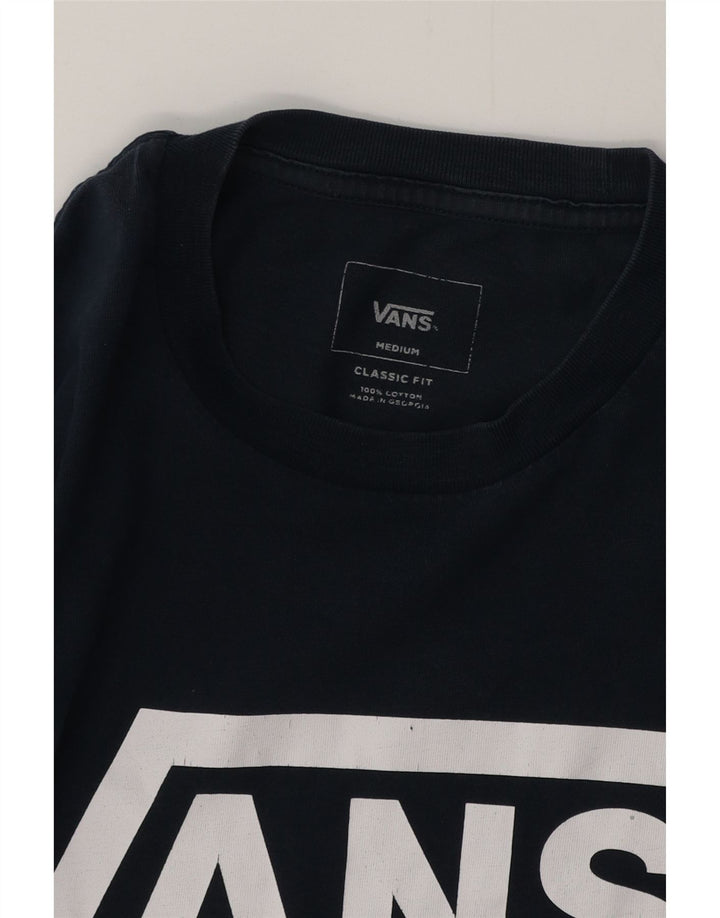 T-shirt grafica da uomo con vestibilità classica VANS, maglietta media in cotone blu navy