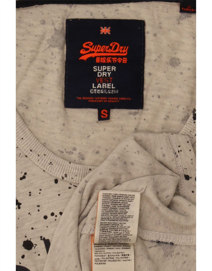 Canotta grafica da uomo Superdry piccola in cotone maculato grigio