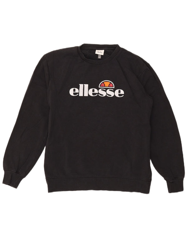ELLESSE Felpa grafica da uomo Maglione grande cotone nero
