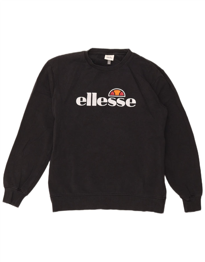 ELLESSE Felpa grafica da uomo Maglione grande cotone nero