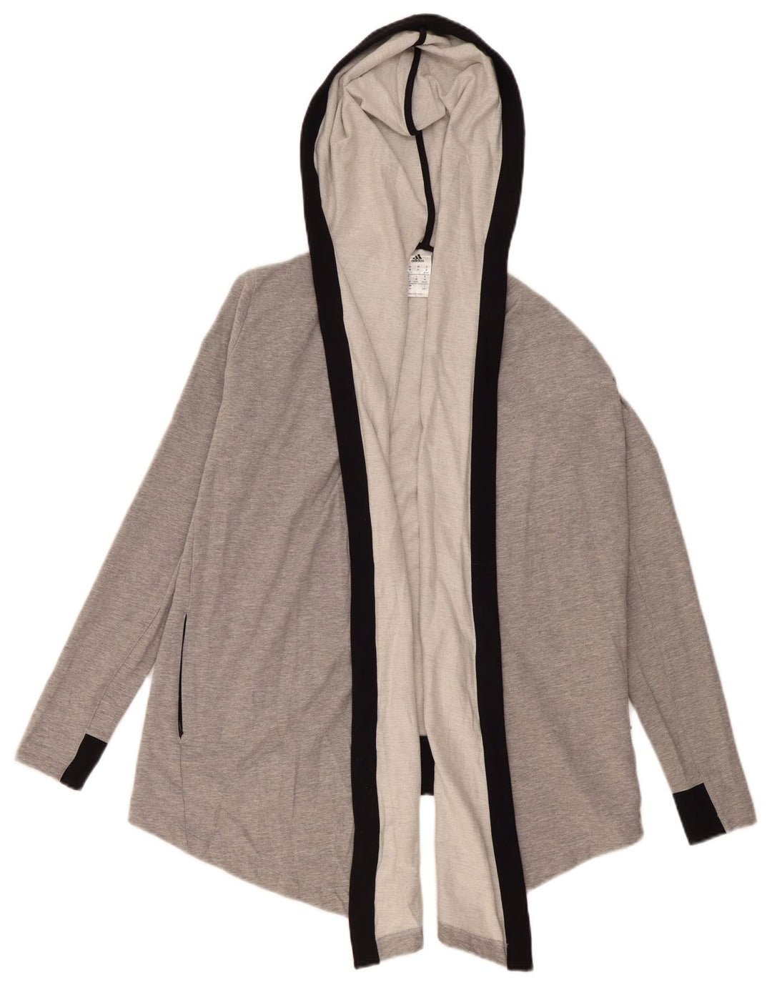 Maglione cardigan con cappuccio da donna ADIDAS UK 12/14 Colorblock grigio medio