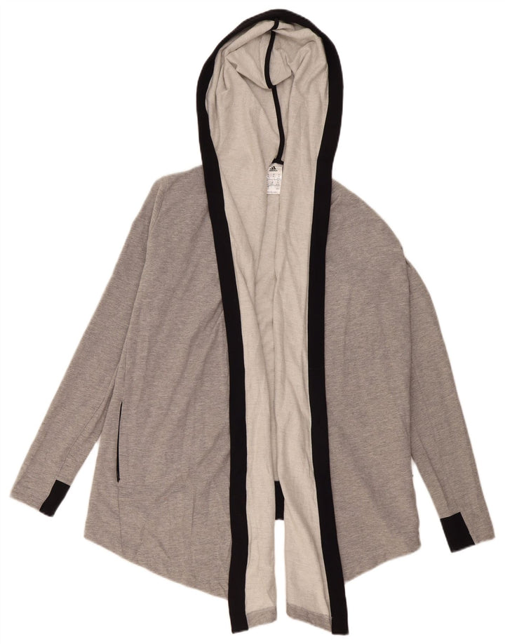 Maglione cardigan con cappuccio da donna ADIDAS UK 12/14 Colorblock grigio medio