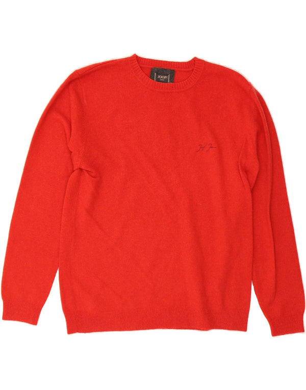 JOOP Mens Crew Neck Jumper Sweater 2XL Red Wool
