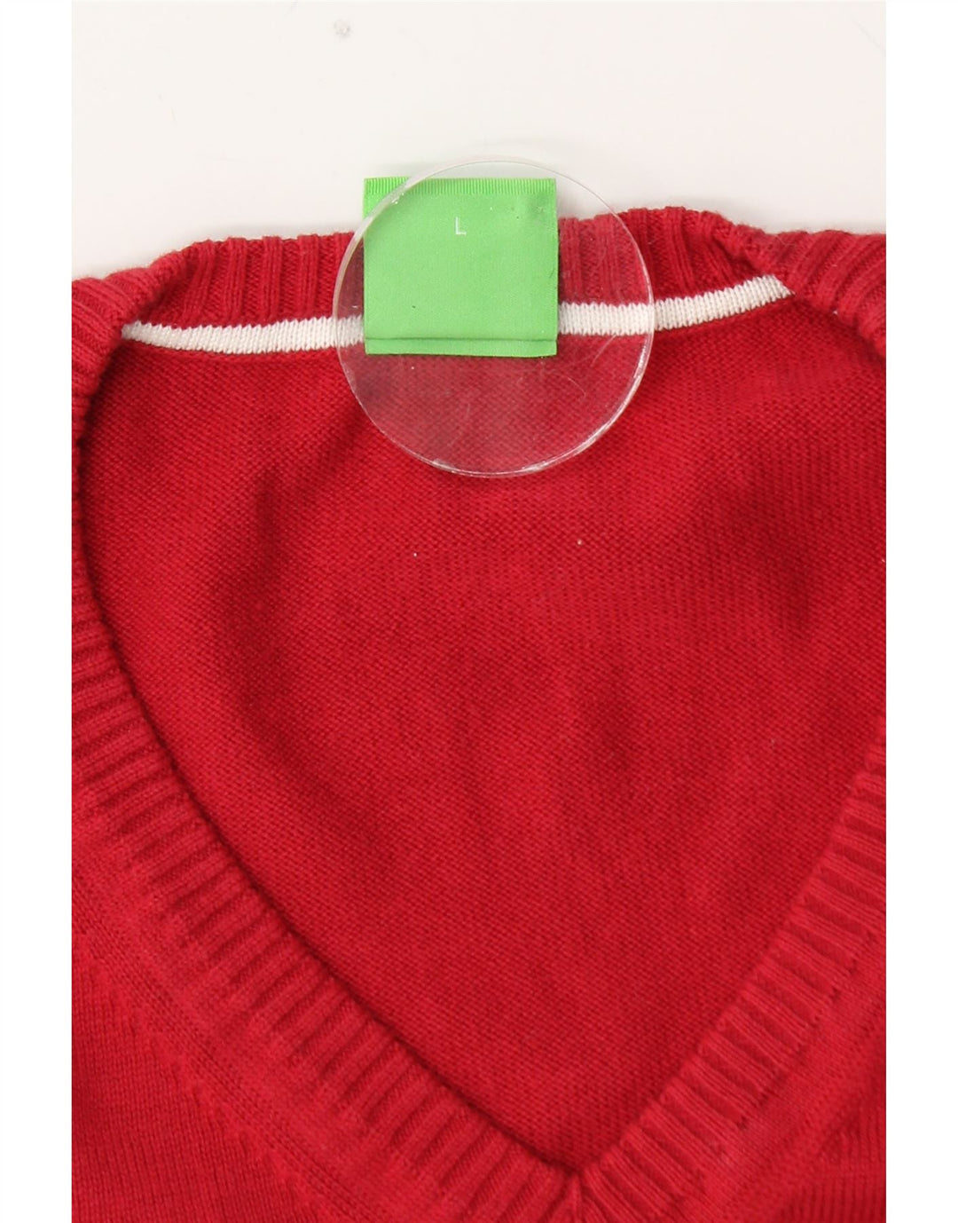 Maglione da uomo con scollo a V grafico HUGO BOSS grande blocco di colore rosso