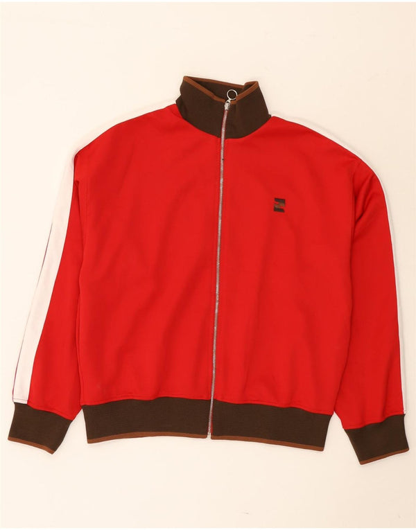 Giacca da tuta da uomo Zara grande in poliestere color block rosso