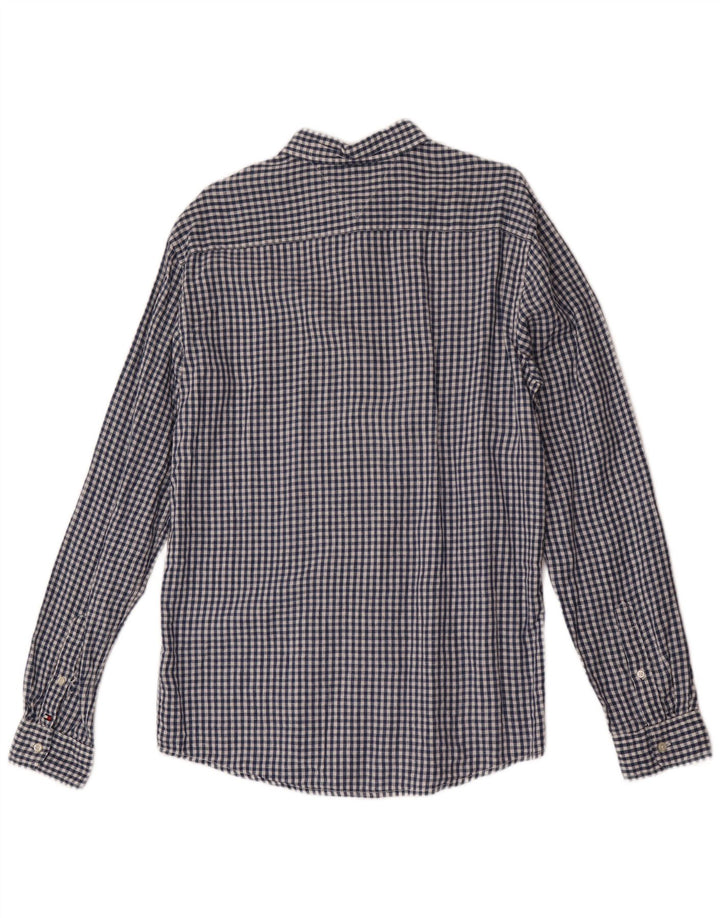 Camicia da uomo Tommy Hilfiger in lino a quadretti blu medio