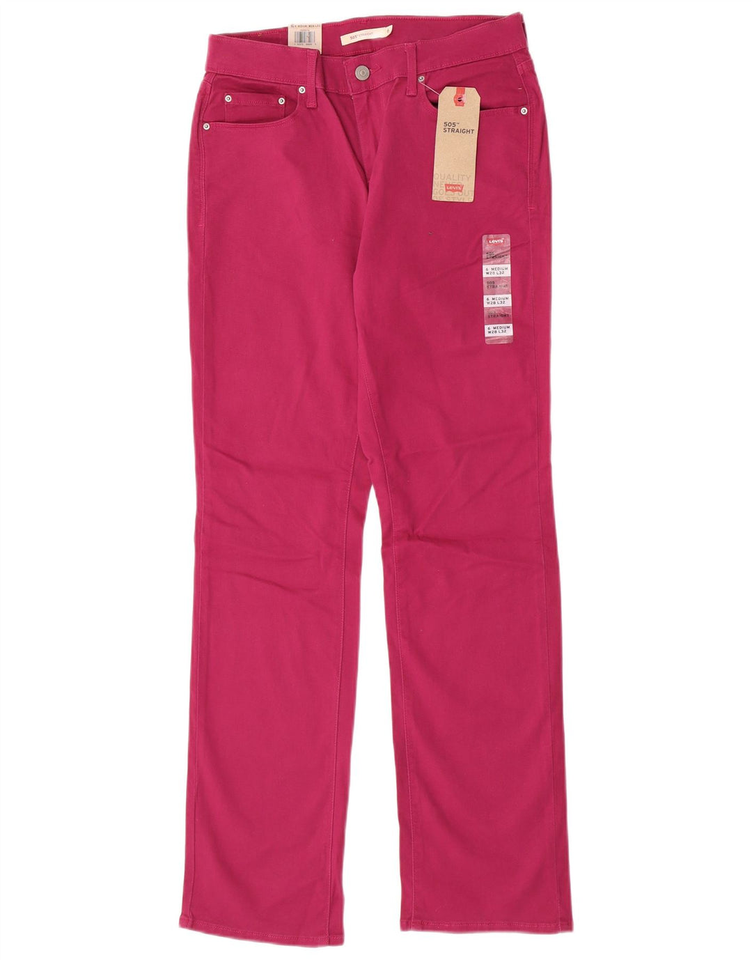 Levi's Donna 505 Jeans dritti a vita media US 6 Medio W28 L32 Cotone rosa