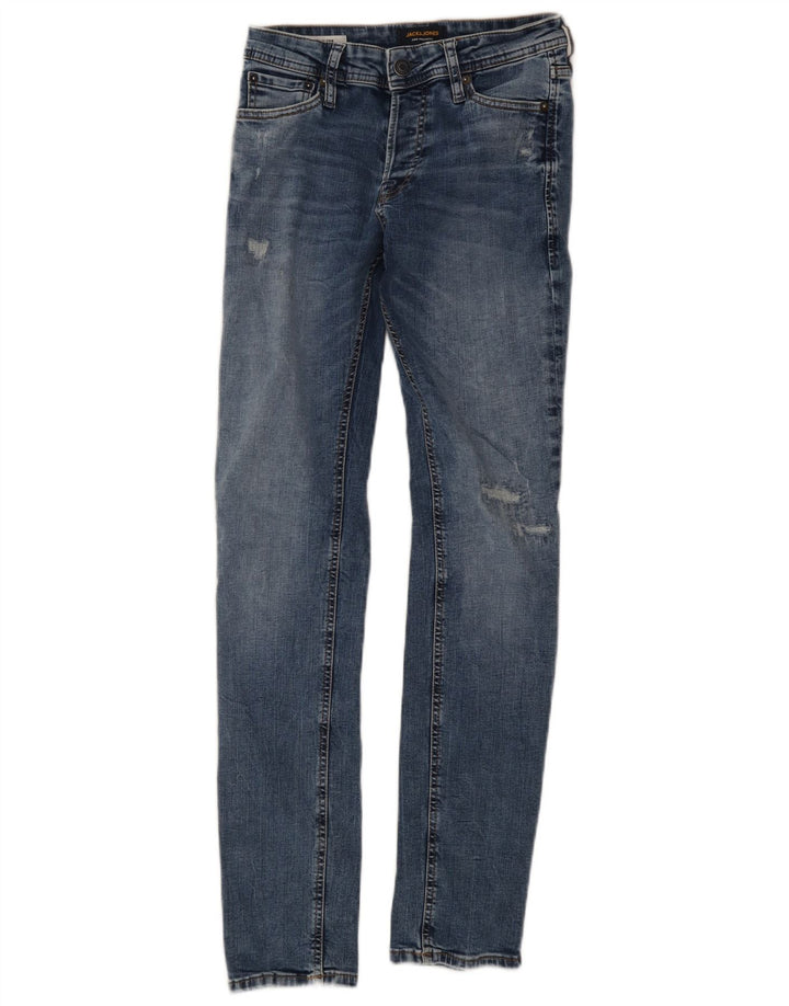 Jack & Jones Uomo GLENN Slim Jeans W27 L32 Cotone Blu