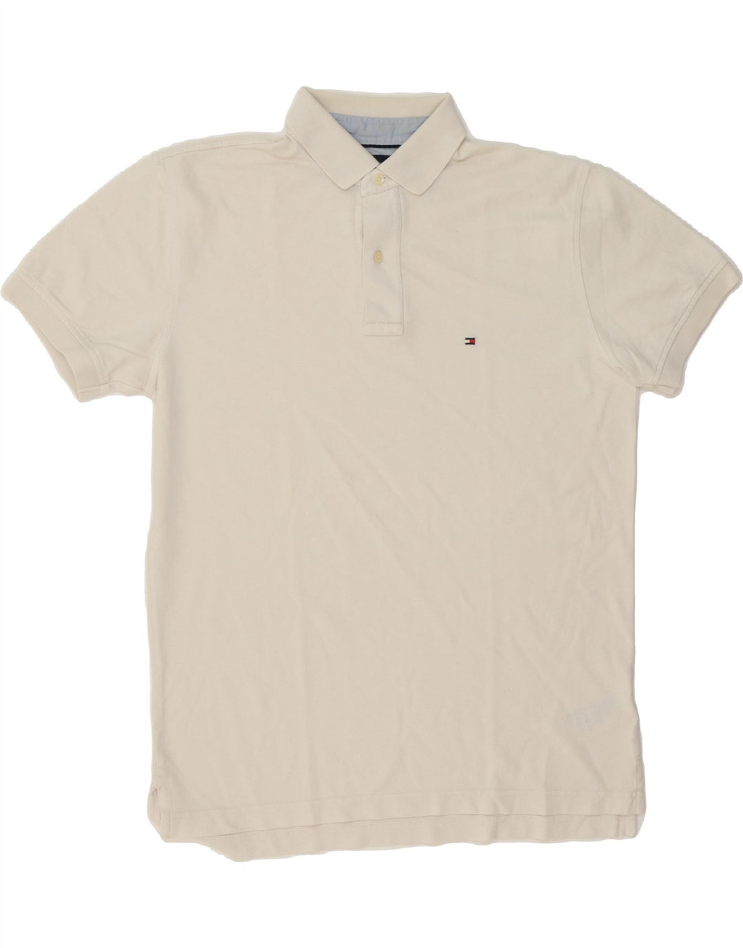 TOMMY HILFIGER Mens Polo Shirt Large Off White Cotton Vintage Tommy Hilfiger and Second-Hand Tommy Hilfiger from Messina Hembry 