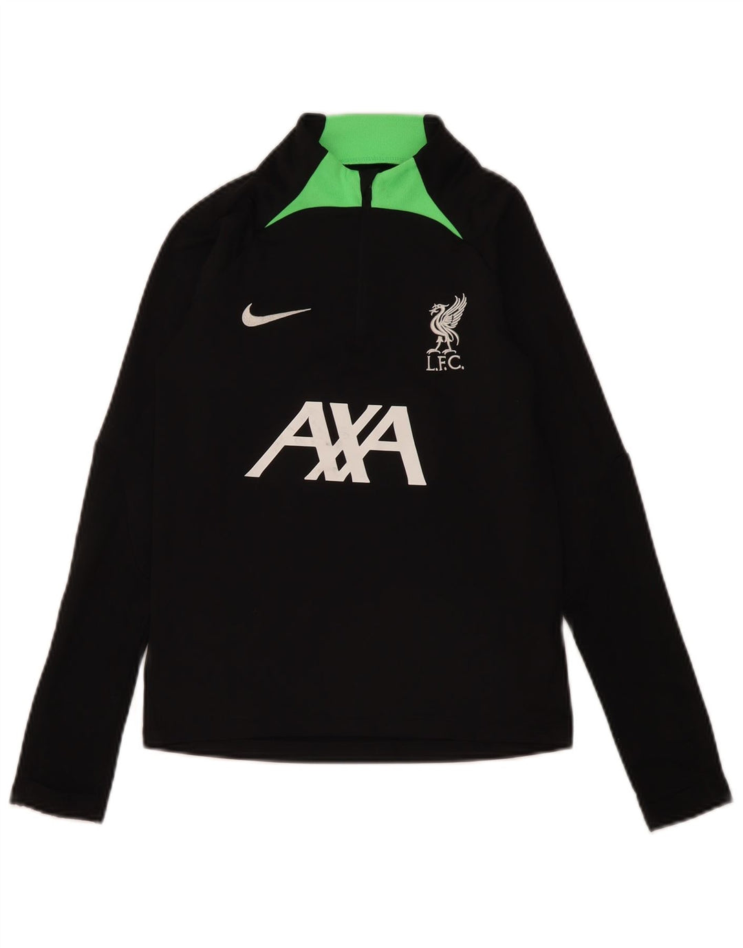 Top della tuta da ginnastica Nike da ragazzo con zip e collo, 10-11 anni, media, nera