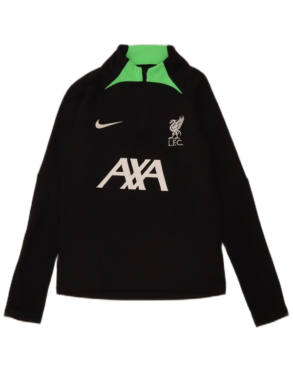 Top della tuta da ginnastica Nike da ragazzo con zip e collo, 10-11 anni, media, nera