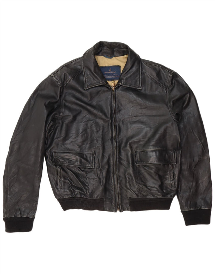 Giacca in pelle da uomo Brooksfield UK 40 grande classica in pelle nera