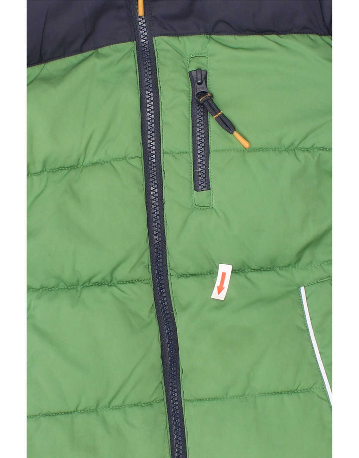 Giacca imbottita con cappuccio per ragazzi Fat Face 8-9 anni Poliestere color block verde
