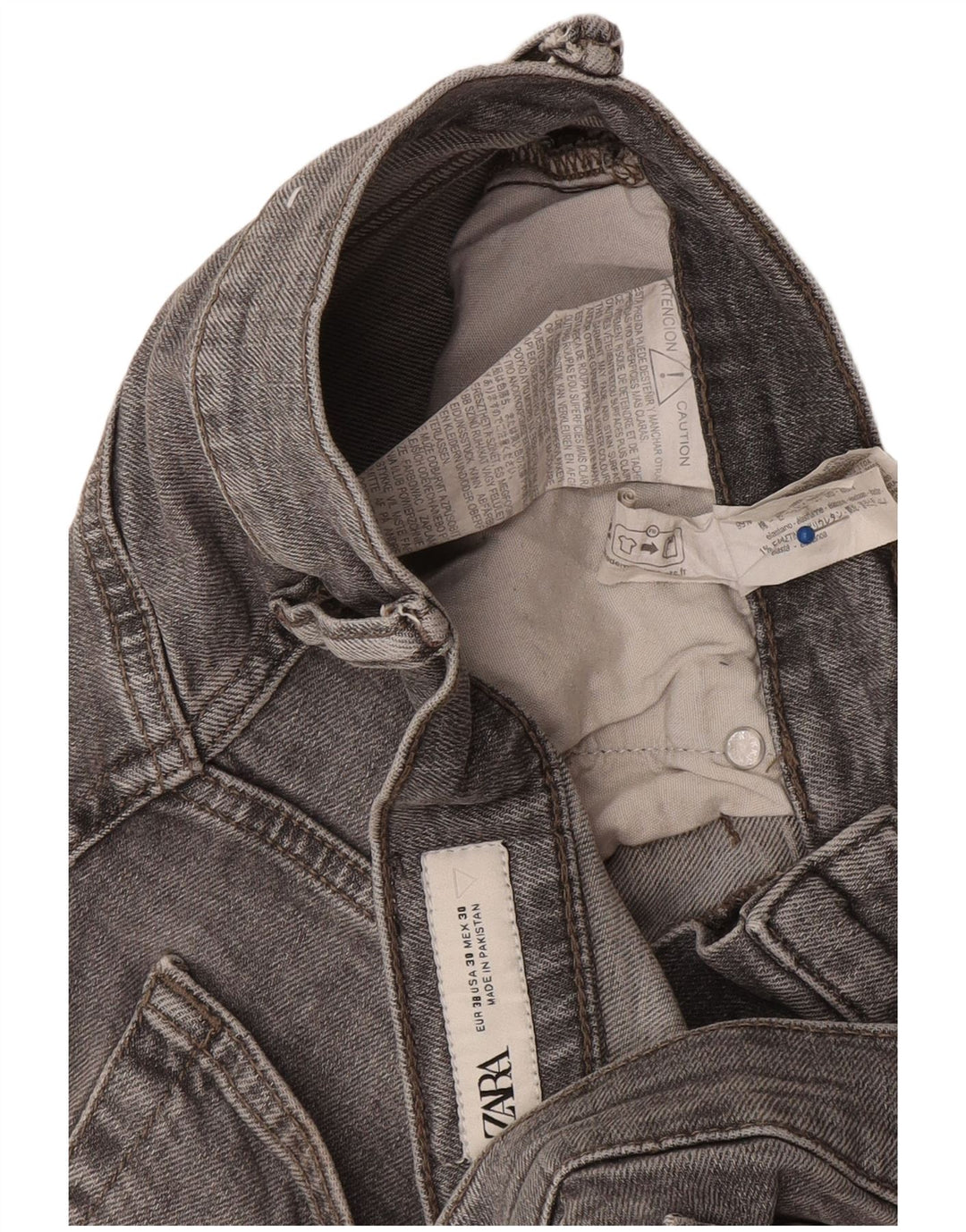 Jeans slim da uomo Zara EU 38 Small W30 L29 Cotone grigio