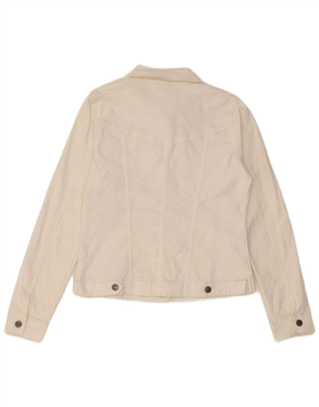 Giacca di jeans Lee Riders da donna UK 10 piccola in cotone bianco