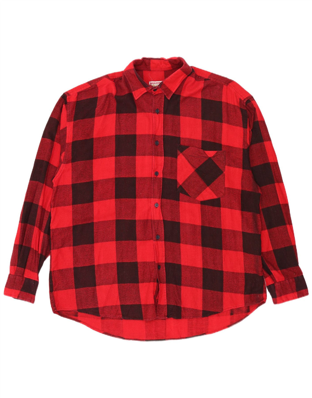 Camicia vintage da uomo in flanella XL in cotone a quadretti rossi