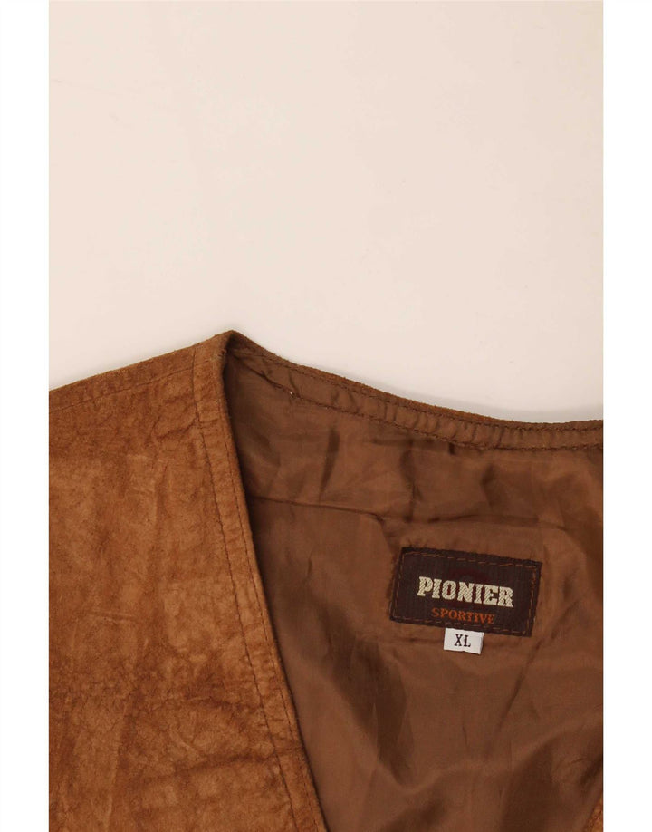 Pionier Gilet in pelle scamosciata da uomo XL Marrone