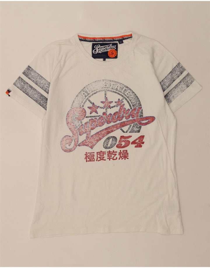 T-shirt grafica da uomo Superdry Top grande in cotone bianco