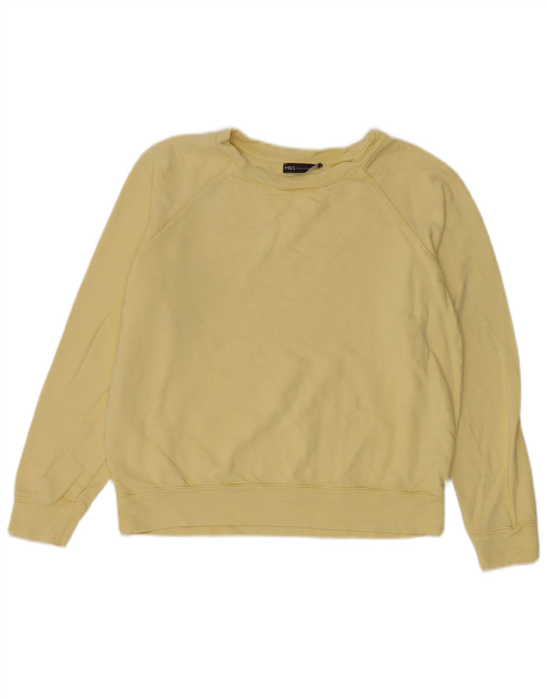 Felpa da donna Marks & Spencer UK 14 grande cotone giallo