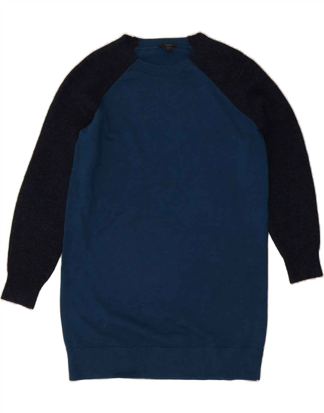 COS Womens Jumper Dress UK 10 Small Blue Colourblock Vintage Cos and Second-Hand Cos from Messina Hembry 