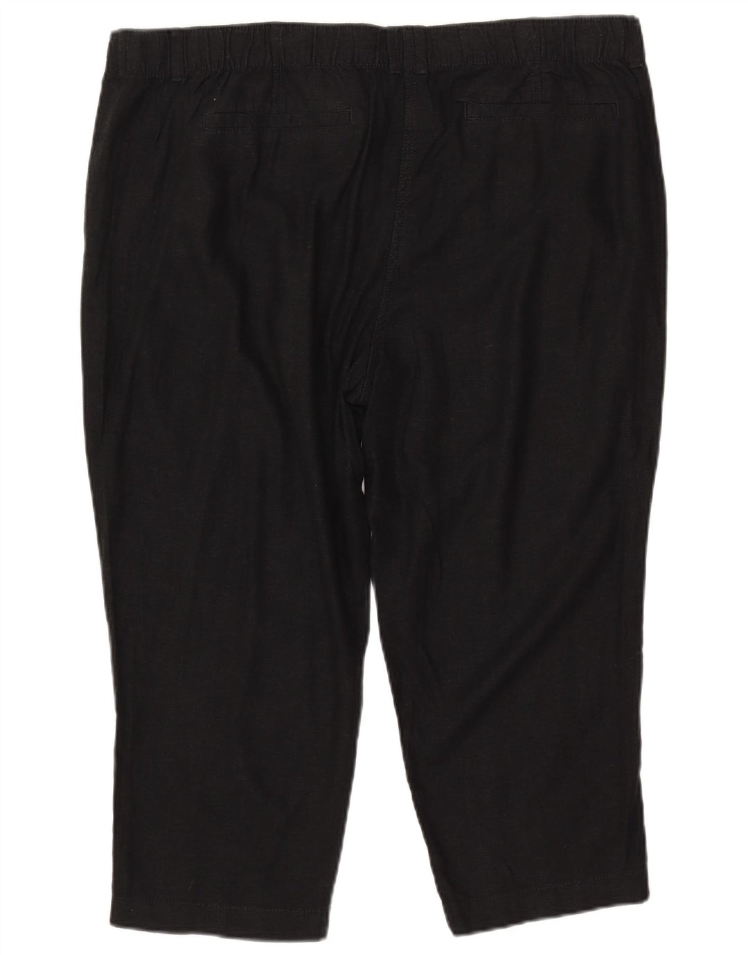 Pantaloni Capri slim da donna Marks & Spencer UK 20 2XL W40 L22 Lino nero
