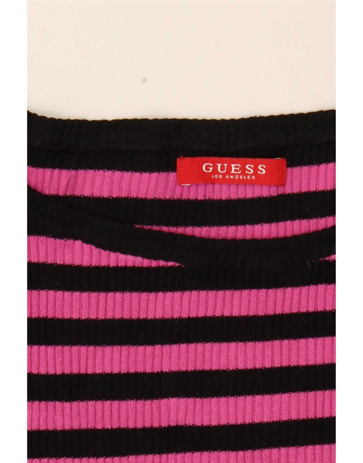 Top Guess da donna a maniche lunghe UK 8 Small Pink Striped