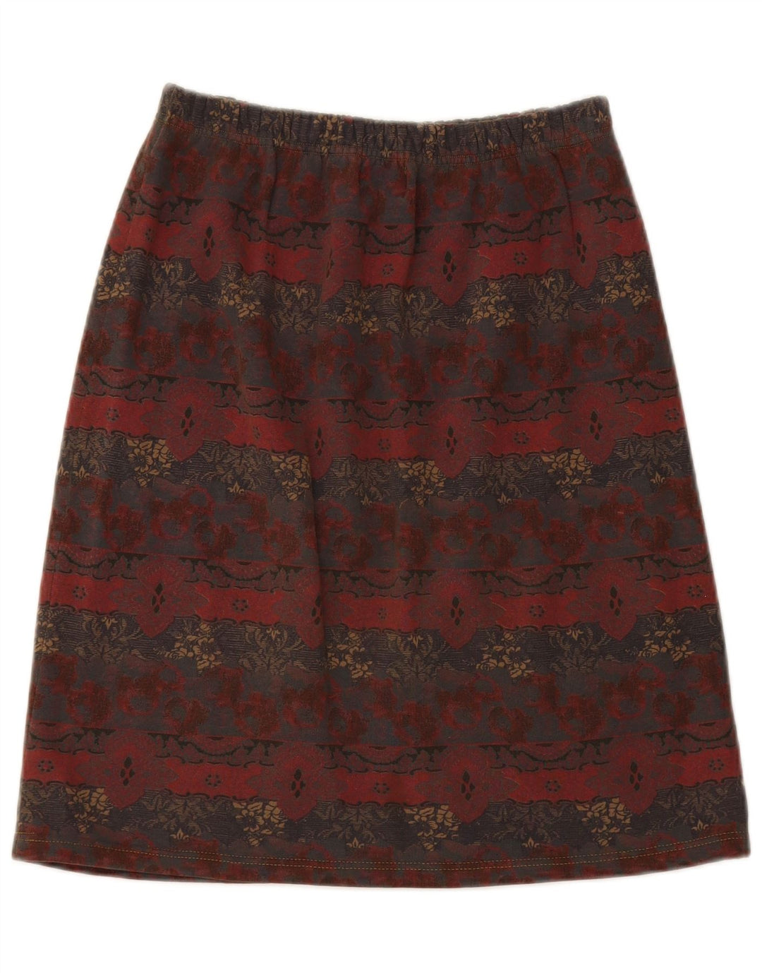 COLMAR Womens A-Line Skirt Large W32  Maroon Floral Cotton