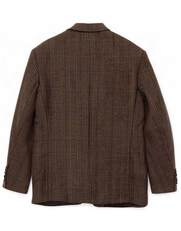 Vintage Mens 2 Button Blazer Jacket UK 38 Medium Brown Check New Wool