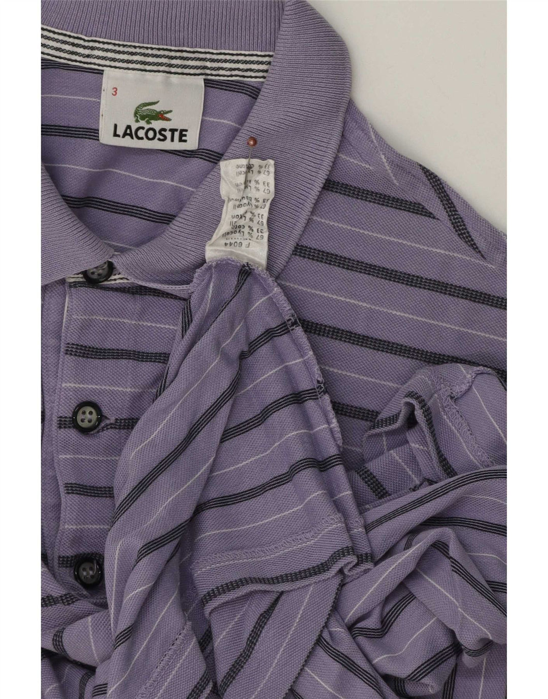 Polo da uomo Lacoste taglia 3 piccola in Lyocell a righe viola